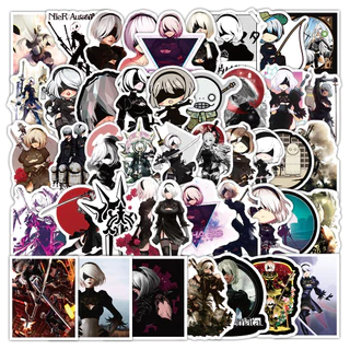 50 Peças Nier : Automata 2B Personagem De Videogame Adesivos De PVC À Prova D'água