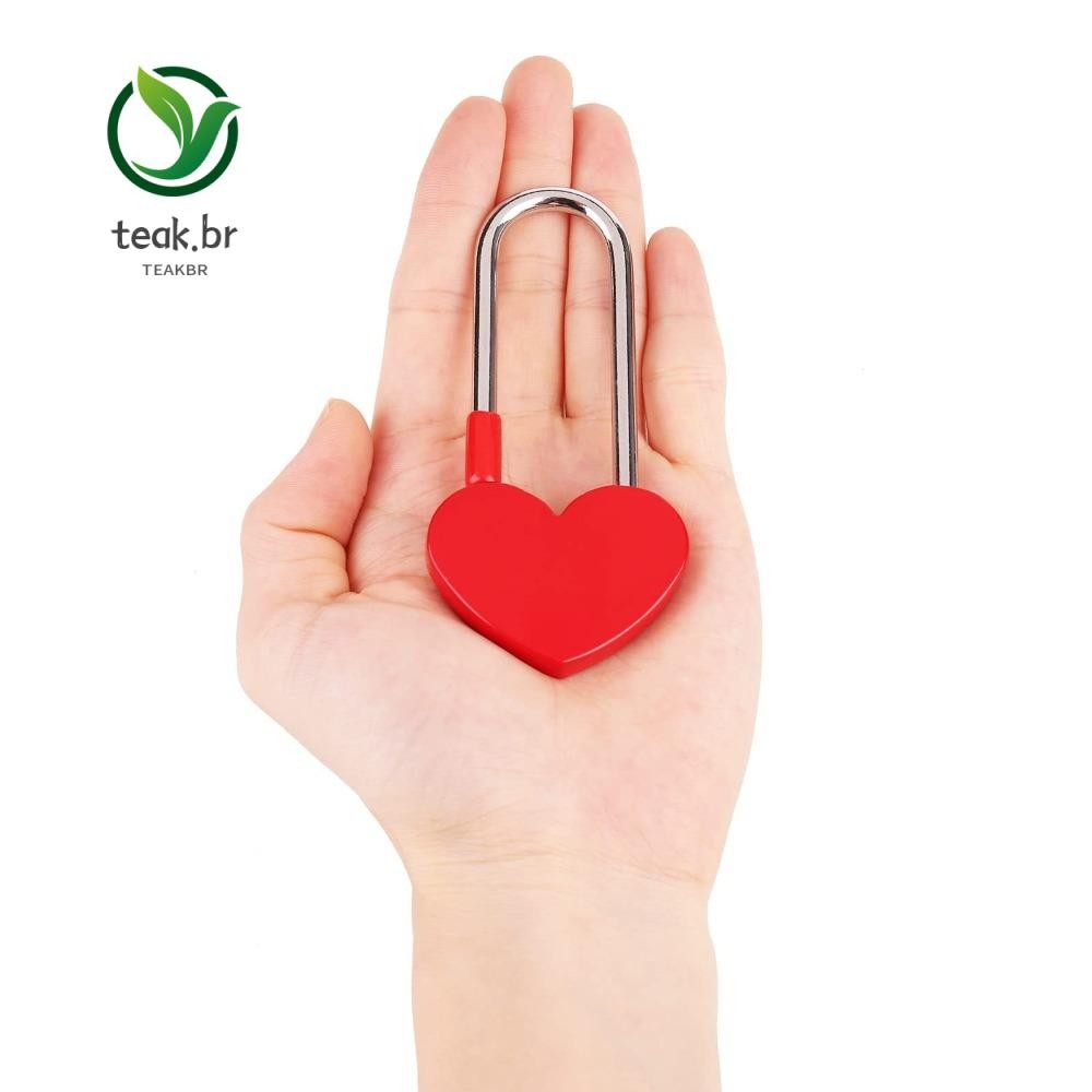 TEABR Love Lock , Cadeado De Coração De Zinco Multicolorido , Sem Chave , Bloqueio De Desejo Único De 3.5 Polegadas E 50