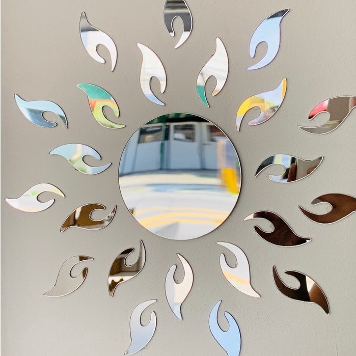 Kit Espelhos Decorativos Acrílico Sol Linda Decoração Casa | Shopee Brasil