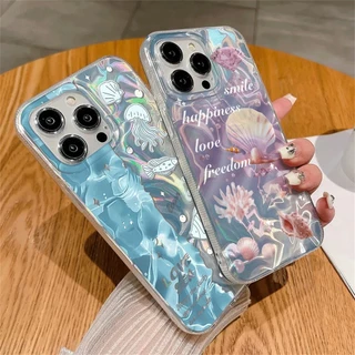 Capinha Capa Para Samsung A16 A15 A56 A36 A55 5G A54 A14 A05S A34 A35 A32 A13 A04E Concha Roxa Laser Capa