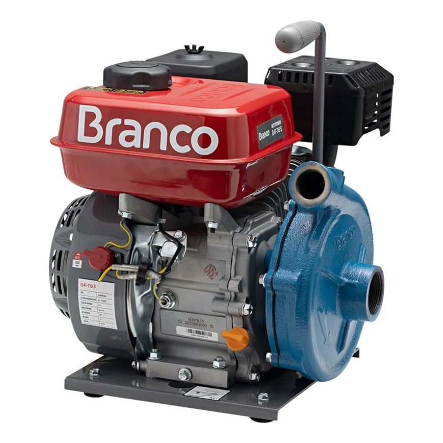 Motobomba Gasolina Branco 6,5CV B4T-715S Alta Pressão Irrigação Transferência de Água