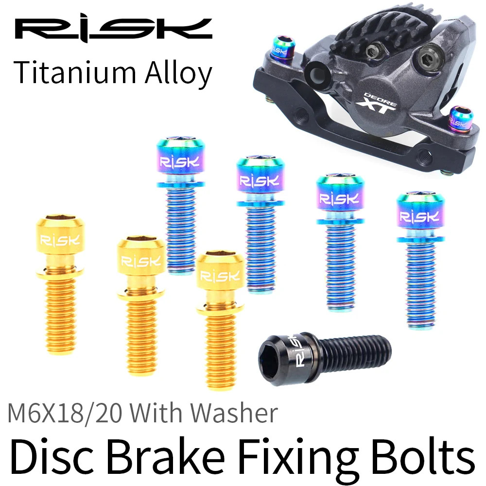 4 Pezzi M6 * 18mm Bulloni Conici In Lega Di Titanio Per Bicicletta Viti - Foto 8