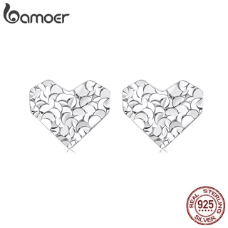 Brincos De Prata Esterlina 925 Bamoer Coração Brilhante Joias Da Moda Presente Feminino em Oferta na Shopee