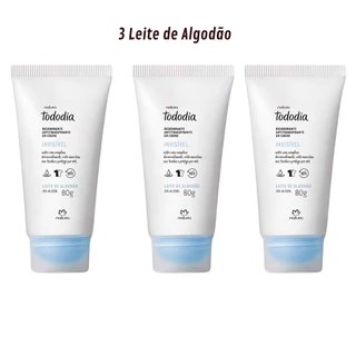 Kit 3 Desodorantes em Creme Natura Leite de Algodão e Outros
