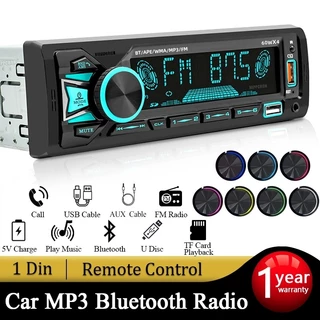 Som Automotivo Rádio De Carro Bluetooth MP3 Player 2 USB/TF/AUX FM 4×60W 1 Din