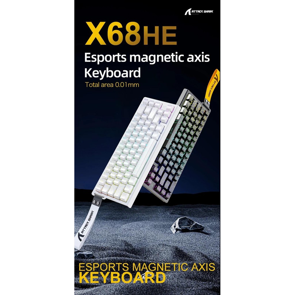 Ataque SHARK X68HE Teclado Mecânico Magnético RGB 8K E Ataque SHARK X68HE Teclado Mecânico Magnético RGB 8K E