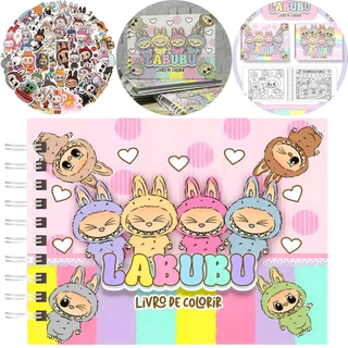 Caderno Livro De Desenho Colorir Labubu 50 Folhas Capa Dura em Oferta na Shopee