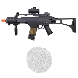 Kit Rifle Airsoft Elétrico Full Auto G36C M85 6mm Preta - Double Eagle + 2000 Esferas 0.12g