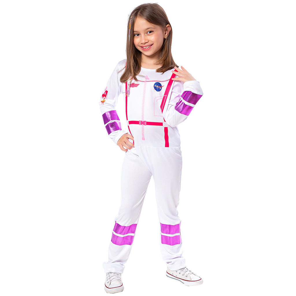 Fantasia Astronauta Infantil Menina Luxo Macacão Nasa Rosa | Shopee Brasil