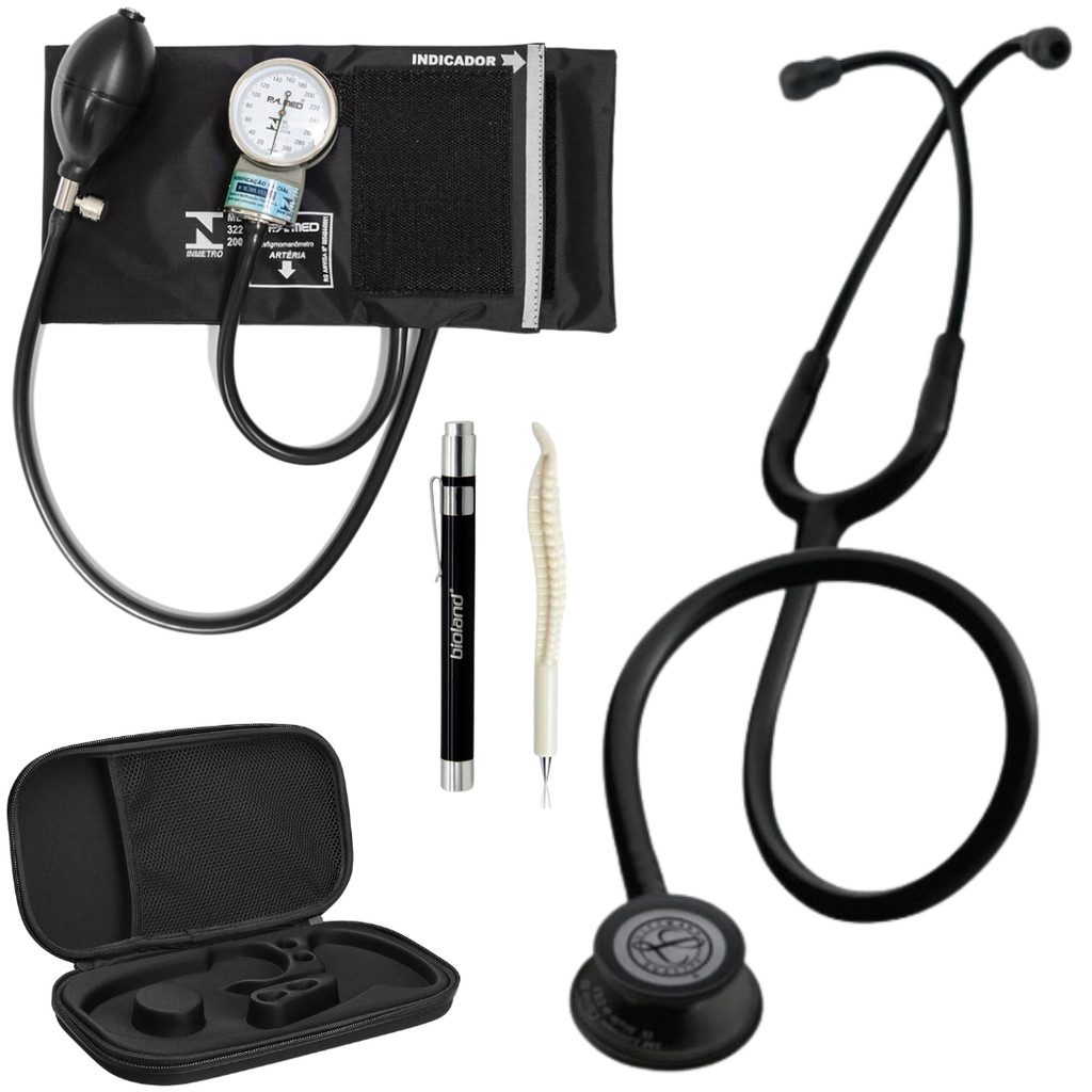 Kit Estetoscópio Littmann Classic III + Esfigmomanômetro + Case ...