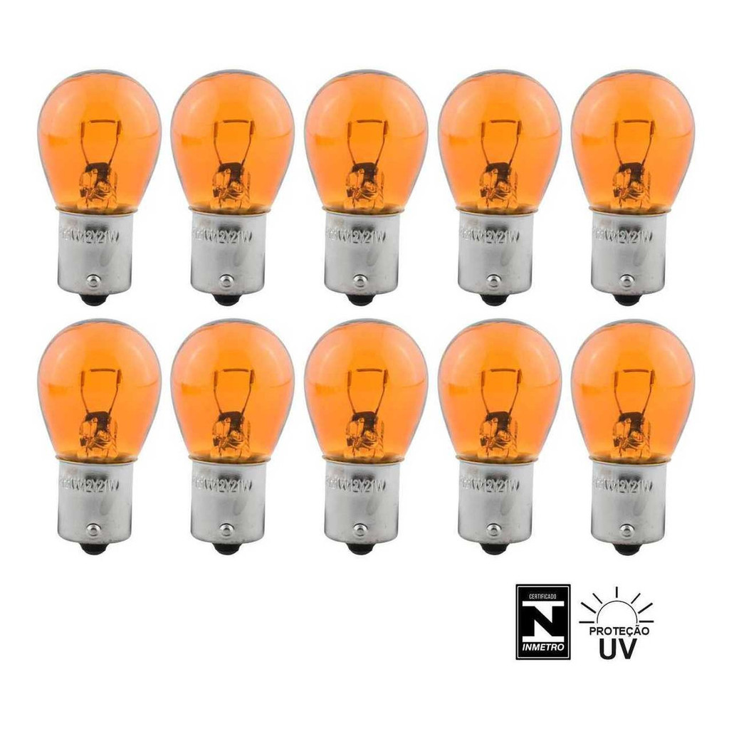 Kit C/10 Lâmpadas Automotivas Seta Ambar 12v 01 Polo PY21W