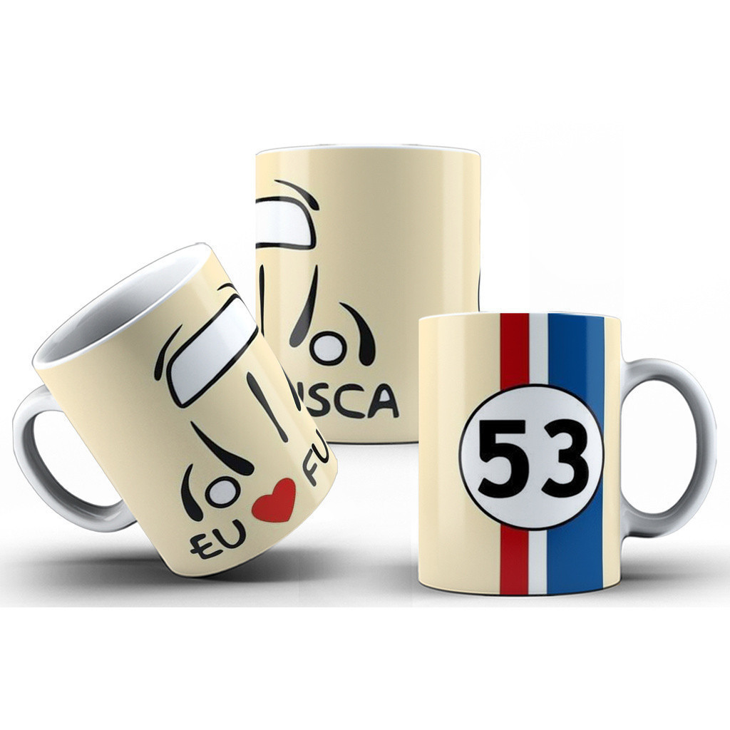 Caneca Herbie meu Fusca Turbinado Porcelana