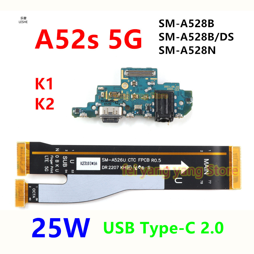 Para Samsung Galaxy A52s 5G A528B SM-A528B 25W USB Tipo-C 2.0 Porta De ...