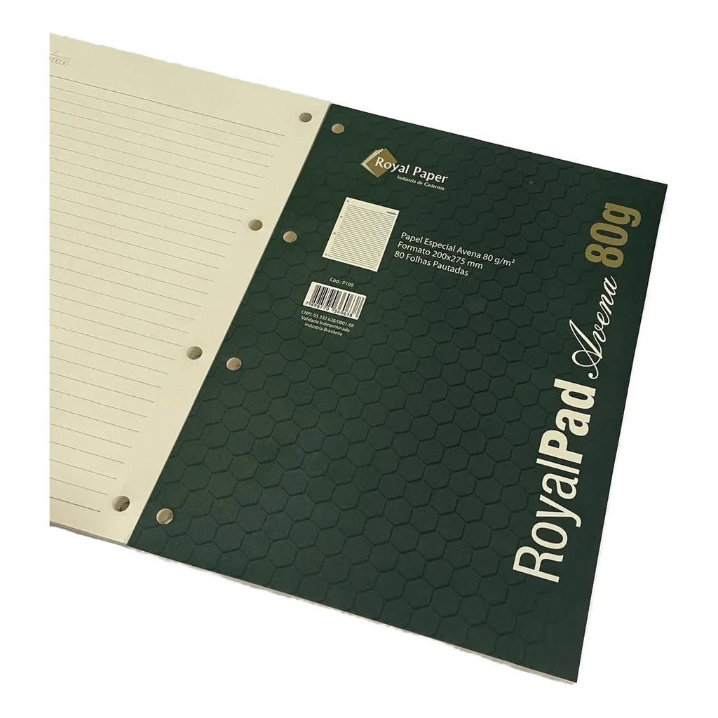 Bloco Folhas Fichário Universitário 80Fls Royalpad Avena P109 - Royal ...