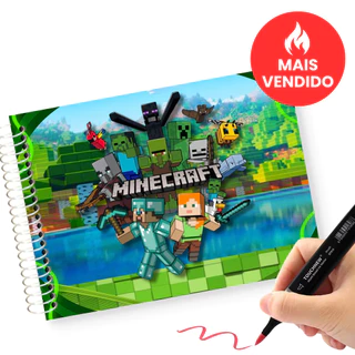 Livro de Colorir 50 Folhas Minecraft Caderno de Desenho Pintura Bobie Goods Coloring Book for Kids em Oferta na Shopee