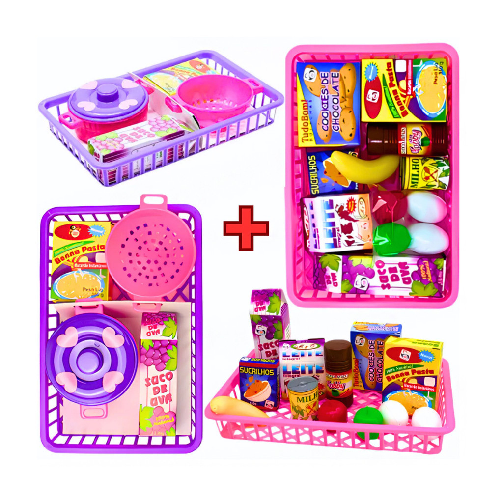 kit 2 x Brinquedo Mini Mercado e Panelinha Infantil Interativo ...
