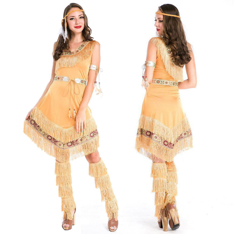 Fun Shack Disfraz Nativa Mujer Adulto, Traje Indigena, Disfraz Carnaval y Halloween Mujer - S