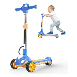 Scooter elétrica infantil de 3 rodas com luzes LED e freios ajustáveis, 10 km/k  MARISA em Oferta na Shopee