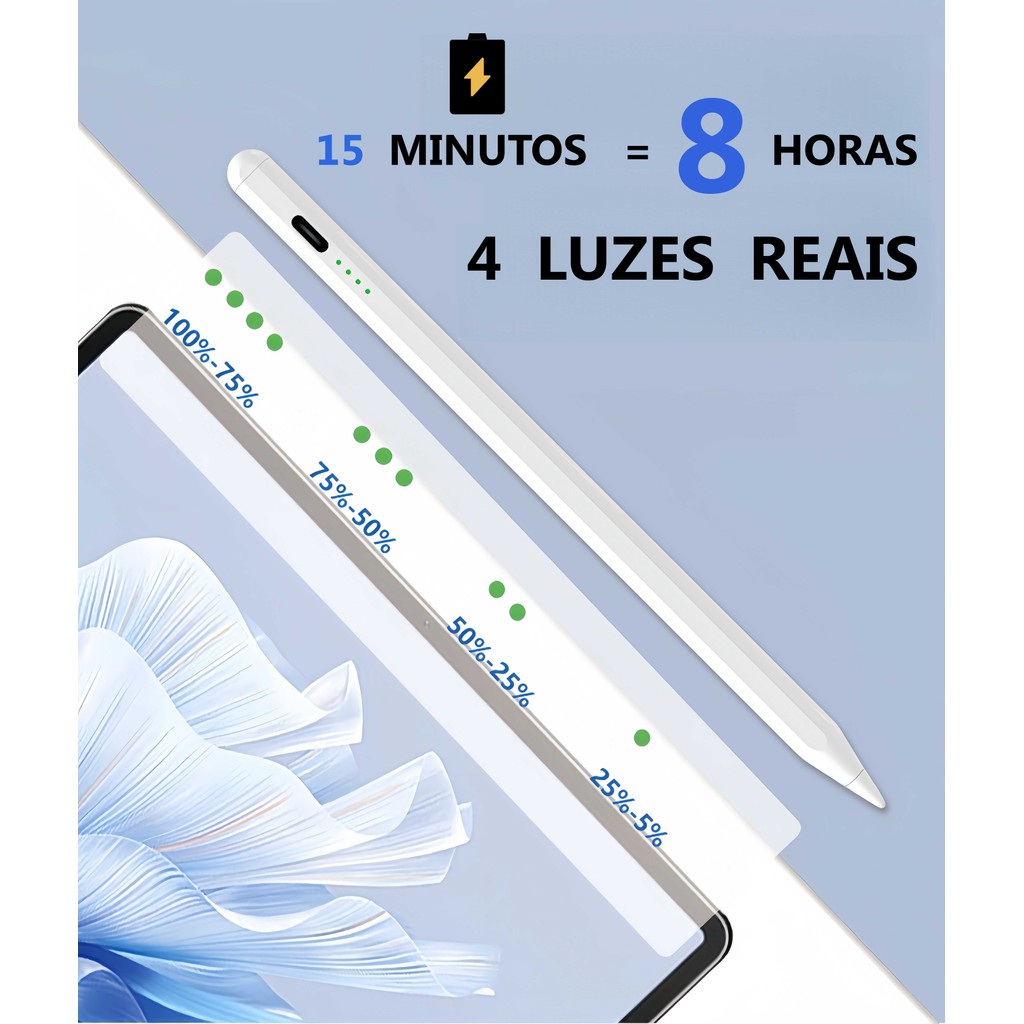 Caneta Stylus Samsung + iPad - Compatível Galaxy Tab S6/S7/S8/S9, iPad ...