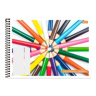 Caderno Cartografia e Desenho Foroni Capa Flexível 96 Folhas - Embalagem com 10 Unidades em Oferta na Shopee