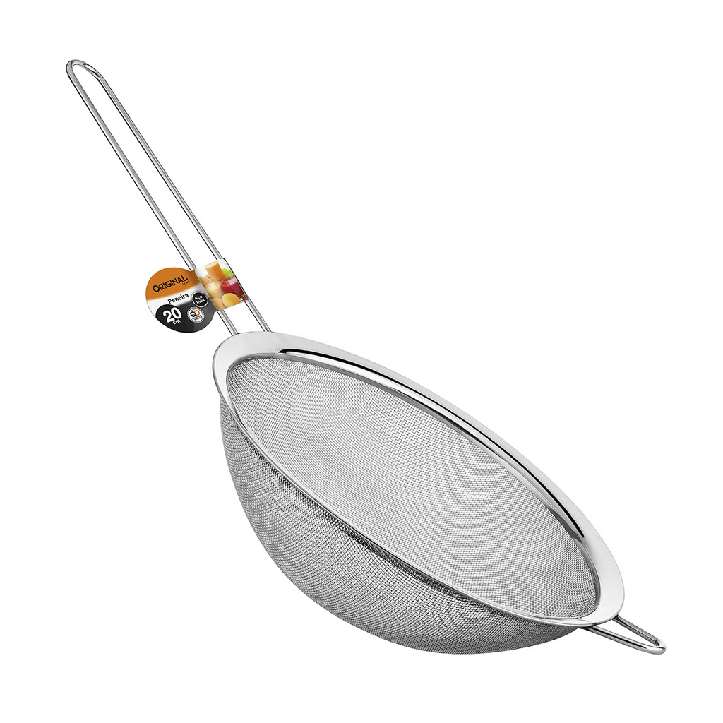 Peneira Coador Manual Aço Inox 20cm Útensílios de Cozinha Su