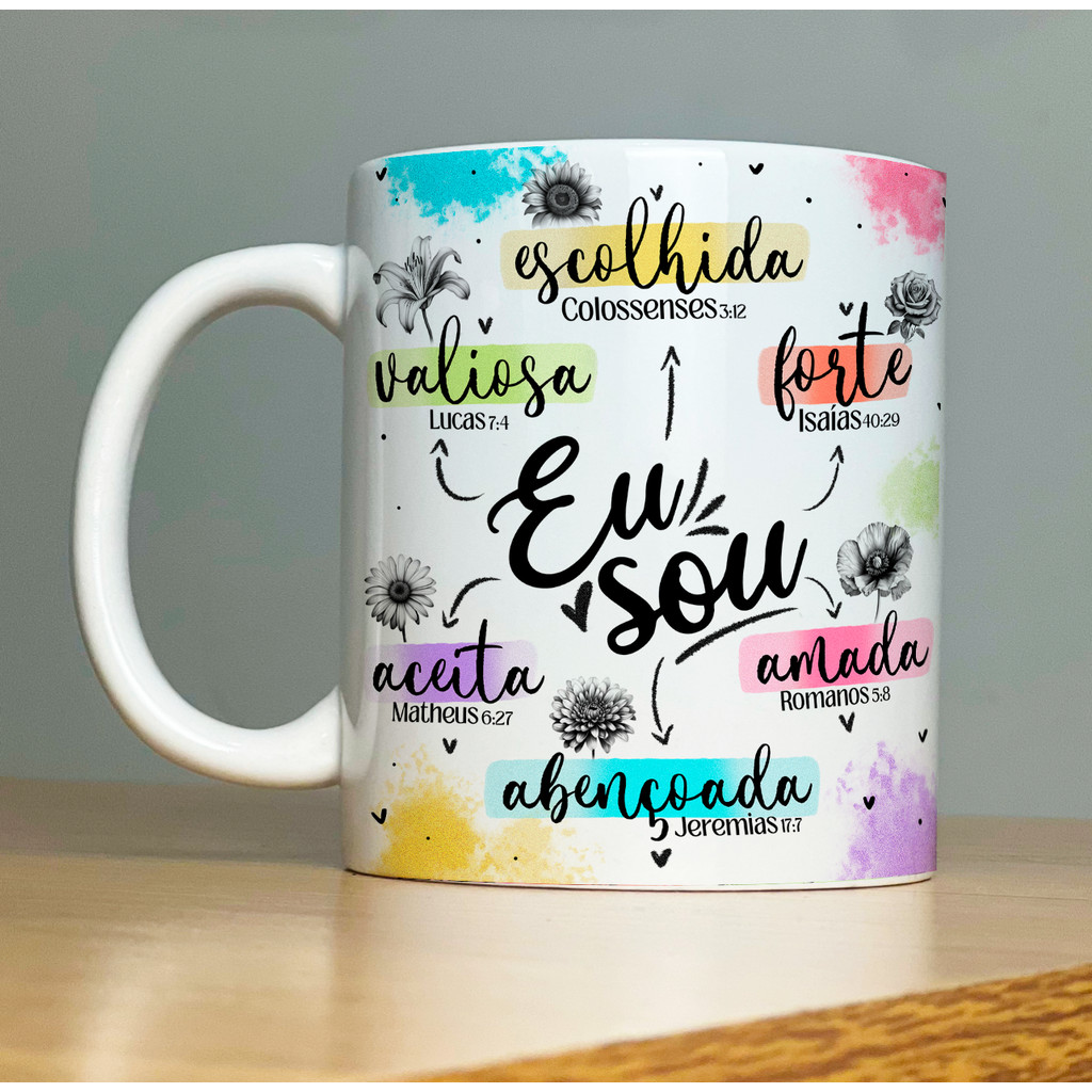 Caneca Versículo Bíblico Eu Sou | Shopee Brasil