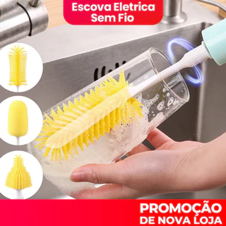 Limpeza de Cozinha - Kit 4 Sem Fio Escova Elétrica de Silicone para Limpeza de Mamadeira, Garrafa