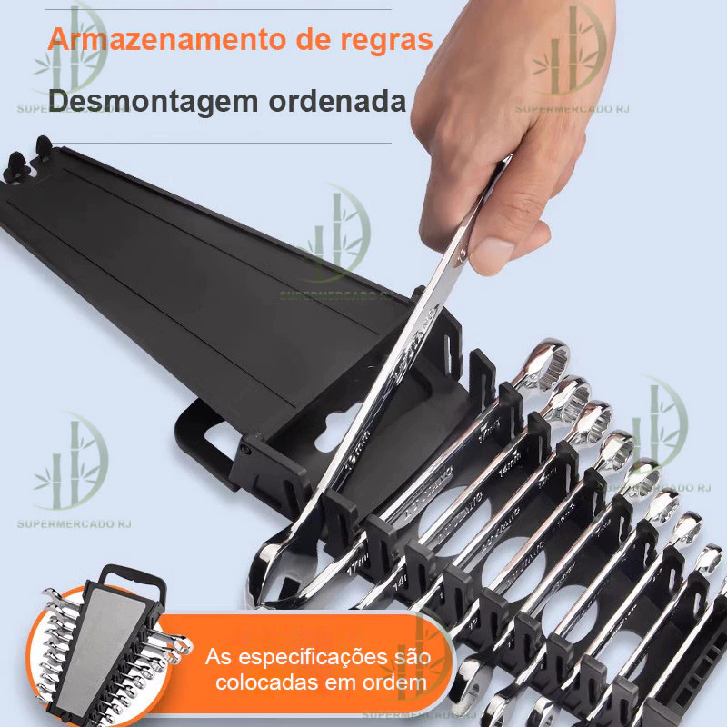Jogo De Chave Combinada 6 a 22mm 12pçs Aço Cromado Resistente