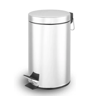Lixeira Inox 5L com Pedal e Balde Removível para Banheiro e Cozinha