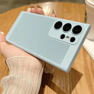 Ultra fino respirável escavar calor dissipação caixa de telefone para Samsung S25 Ultra Plus S24 S23 S22 S21 Ultra Plus 