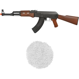 Kit Rifle Airsoft Elétrico Full Auto AK47 M900A 6mm - Double Eagle + 2000 Esferas 0.12g