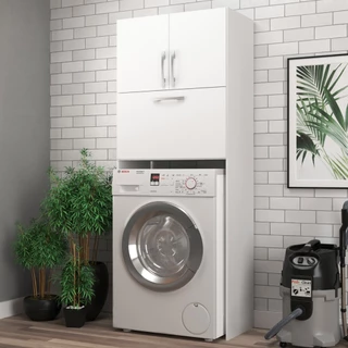 Armário Multiuso Lavanderia 3 Portas 2 Nichos Elite - Direto Sim em Oferta na Shopee