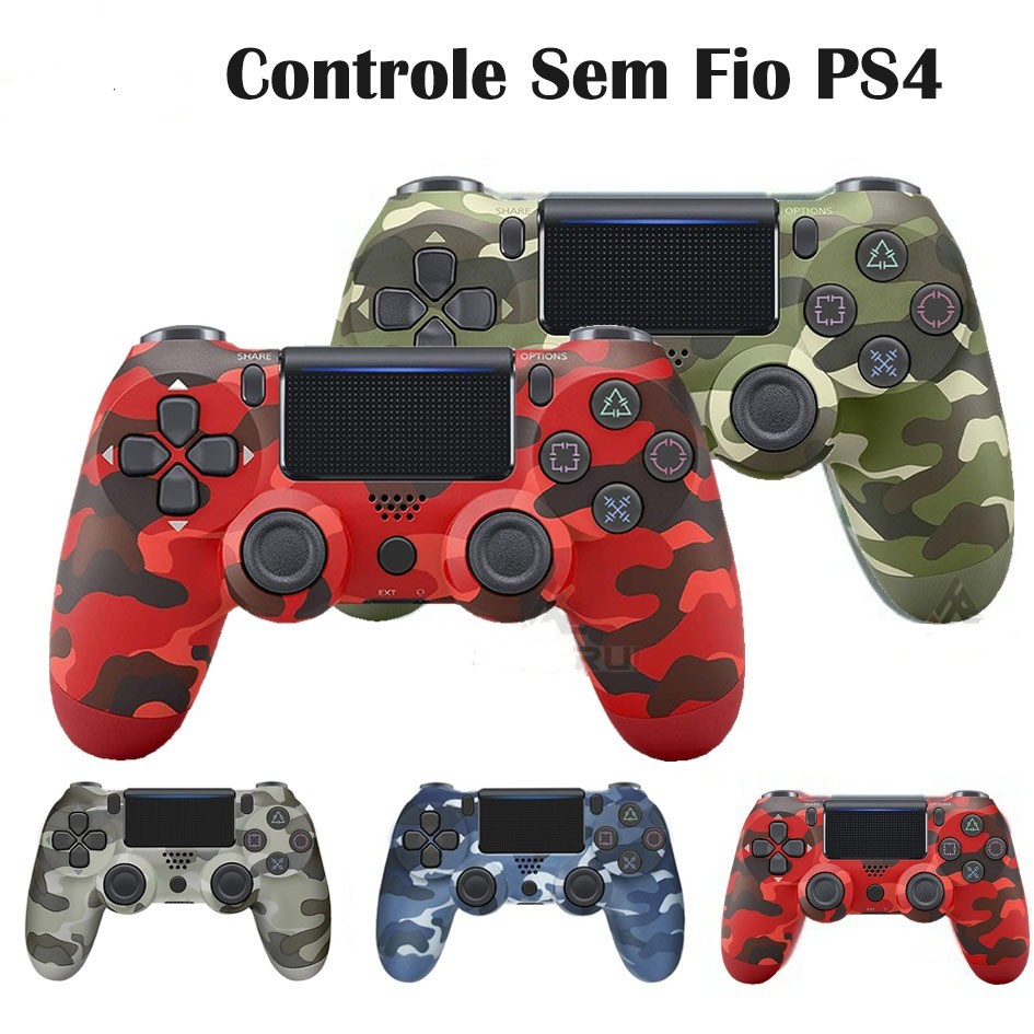 Kit 2 Controle Sem fio Ps4 Joystick Playstation Dualshock 4 Opcional  Camuflagem L-666
