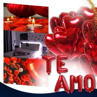 Kit 400 Pétalas + 10 Balões + 10 Velas + Te Amo+ Casa Comigo