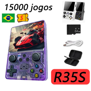 console De Jogos Portátil Retrô R35S , Tela HD IPS , Suporta Emulador PSP ,vídeo game portátil，r36s console