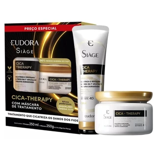 Kit Eudora Siàge Cica-Therapy Shampoo 250ml + Máscara Capilar Cicatrizante 250g em Oferta na Shopee
