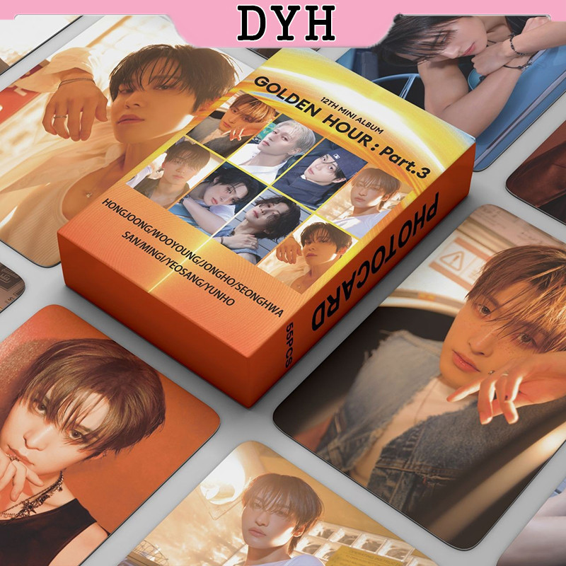 Cadeau Fans ATEEZ Cartes Photo ATEEZ GOLDEN HOUR - Lot 55 Pièces - Collection Kpop - 5,5x8,5cm Photocard Stray Kids
