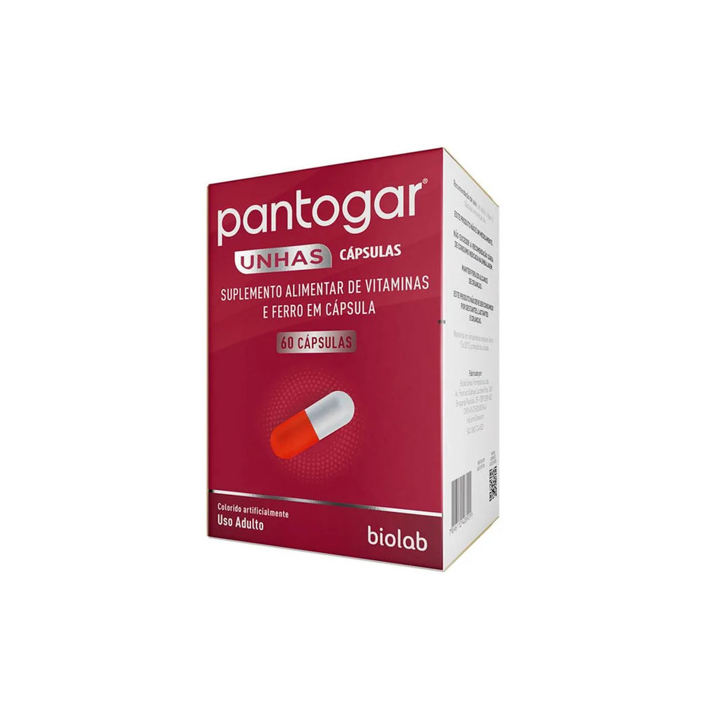 Pantogar Unhas 60 Cáps | Suplemento com Biotina e Ferro | Unhas Fortes ...