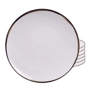 Jogo De Pratos Raso Refeição Kit 6 Peças Porcelana 25cm Canyon Tramontina Jantar