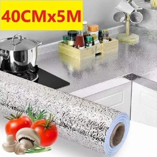 40CMx5M Papel De Alumínio Rolo Adesivo 3D Prova Da Água Para Cozinha Prático E Simples em Oferta na Shopee