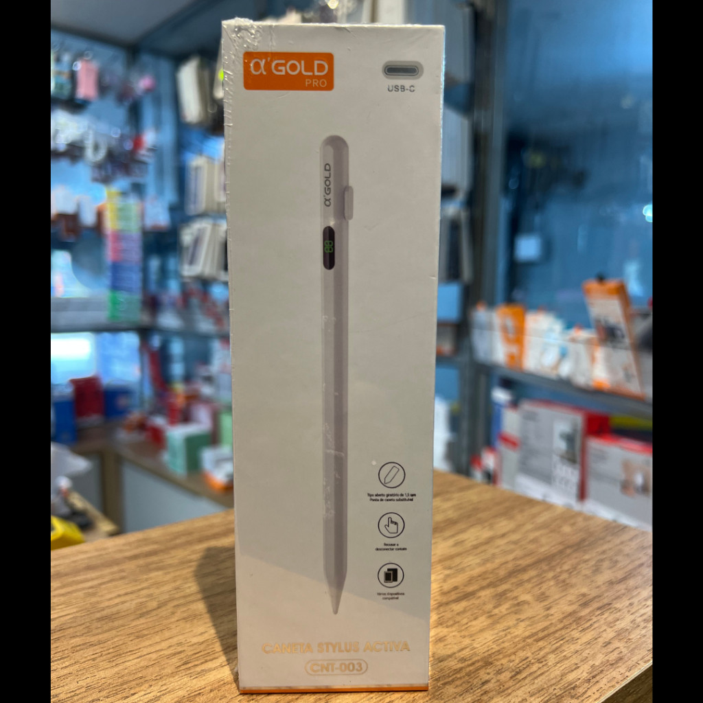 Caneta Stylus Activa Touch Recarregável Compatível com iOS e