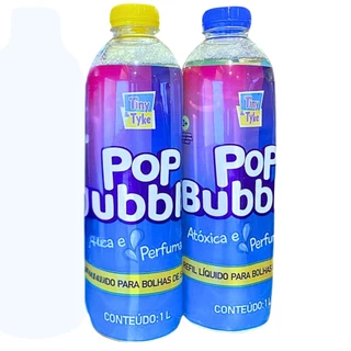 Kit 2 Unidades Refil Bolha De Sabão Liquido Bubble Pop 1L - Tiny & Tyke