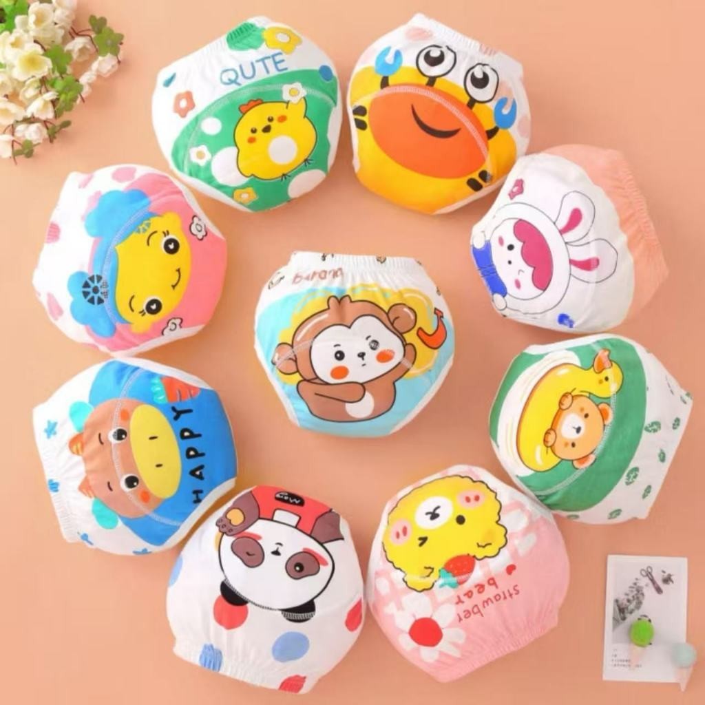 Kit Com 3/6/9 Calcinhas Desfralde Infantil Algodão Reutilizável Com Forro Impermeável Antivazamento