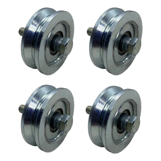 Kit 4 Roldana Portão 2 Polegada (5,0cm) Trilho V Cantoneira