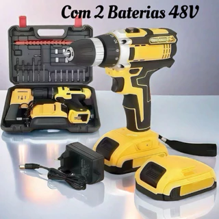 Parafusadeira Furadeira 48V 2 Baterias Com Maleta e Acessórios Completo