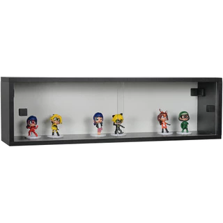 Nicho 80x23x18 Preto com Portas de Acrílico e Puxador
