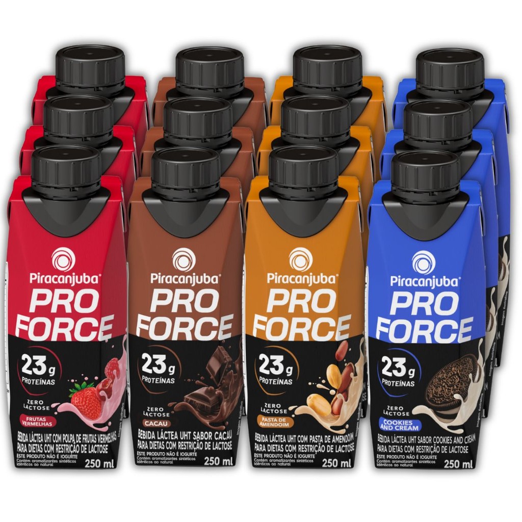 Caixa 12un Whey Protein 23g de Proteína Piracanjuba ProForce Zero