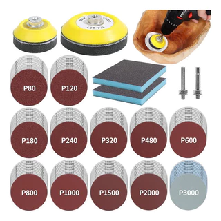 Conjunto 120 Pcs Disco De Lixa De 3 Polegadas Com Almofadas