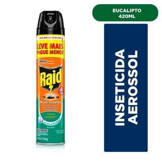 Inseticida Aerossol Raid Multi-insetos Base Água Eucalipto 420ml -Embalagem com 12 Unidades em Oferta na Shopee