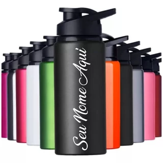 Garrafa Squeeze Alumínio Academia Personalizado Nome 600ml em Oferta na Shopee
